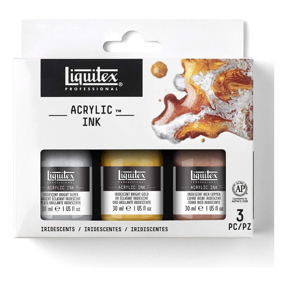 Foto 6 pulgar | Pintura Acrílica Profesional 3 Colores Metálicos 30ml Liquitex
