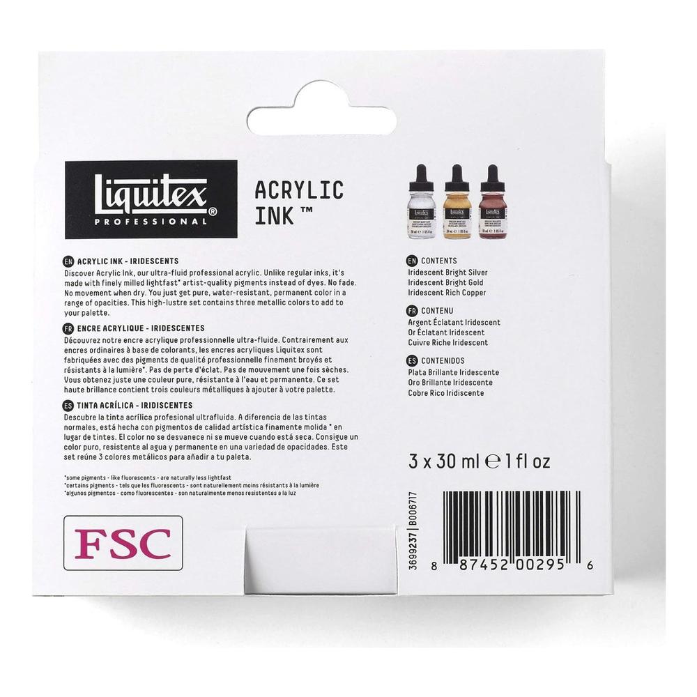 Foto 7 pulgar | Pintura Acrílica Profesional 3 Colores Metálicos 30ml Liquitex