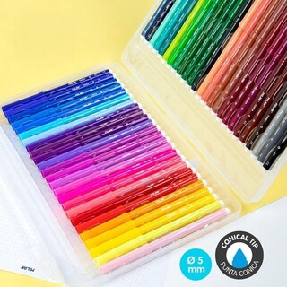 Foto 5 | Maletín Con 50 Plumones De Colores Punta Cónica Milan