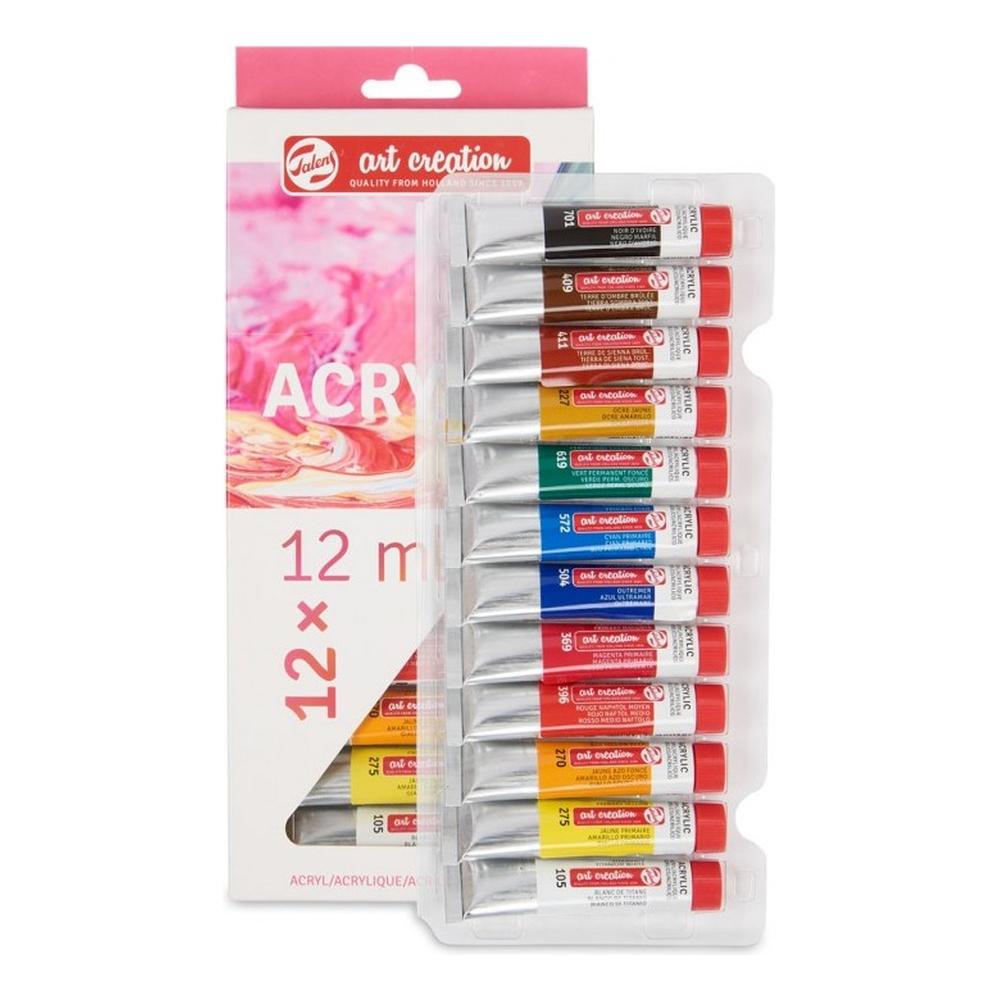 Foto 2 pulgar | Set De Pinturas Acrílicas 12 Colores 12ml C/u Art Creation