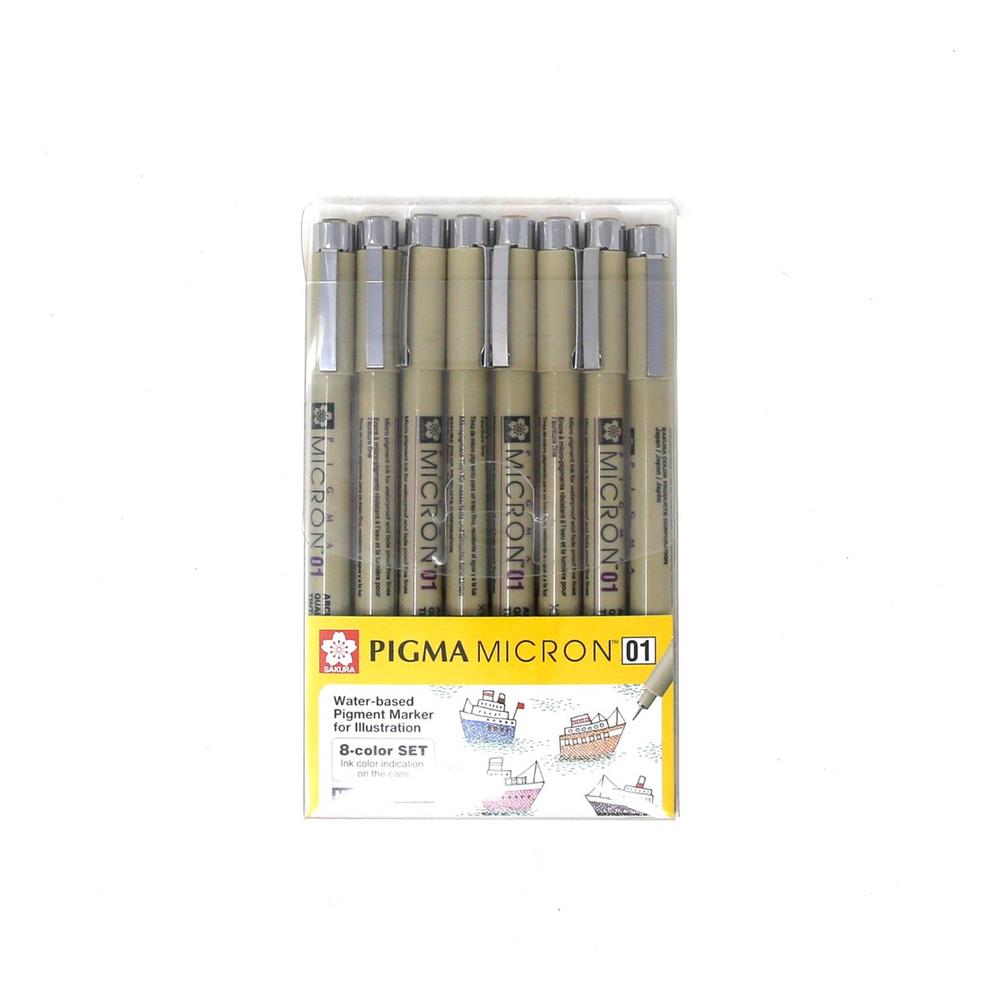 Foto 1 | Set Con 8 Estilógrafos De Colores Pigma Micron 01 Sakura