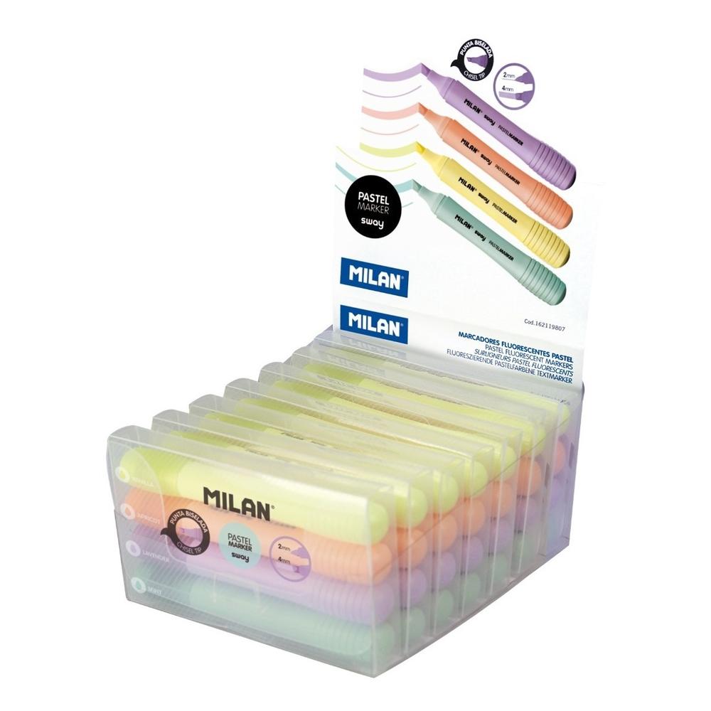 Foto 2 pulgar | Caja Exhibidora Con 7 Estuche De 7 Marcatextos Sway Color Pasteles Milan