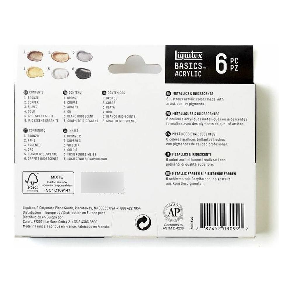 Foto 3 pulgar | Pintura Acrilica Basics Metallics & Iridescents Liquitex