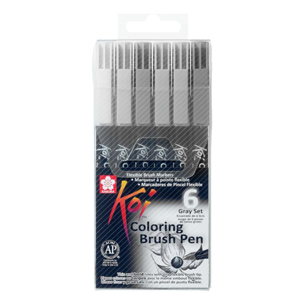 Foto 2 pulgar | Marcadores Punta Pincel Grises Brush Pen Sakura