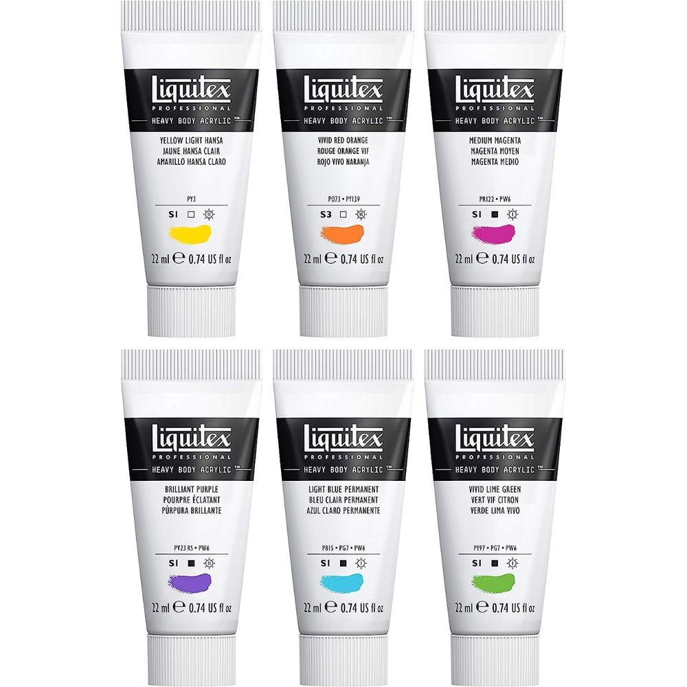 Pintura Acrílica Set 6 Colores 22 Ml Heavy Body Liquitex