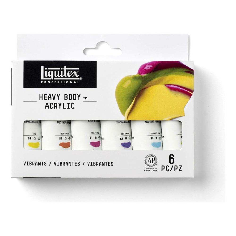 Foto 3 pulgar | Pintura Acrílica Set 6 Colores 22 Ml Heavy Body Liquitex