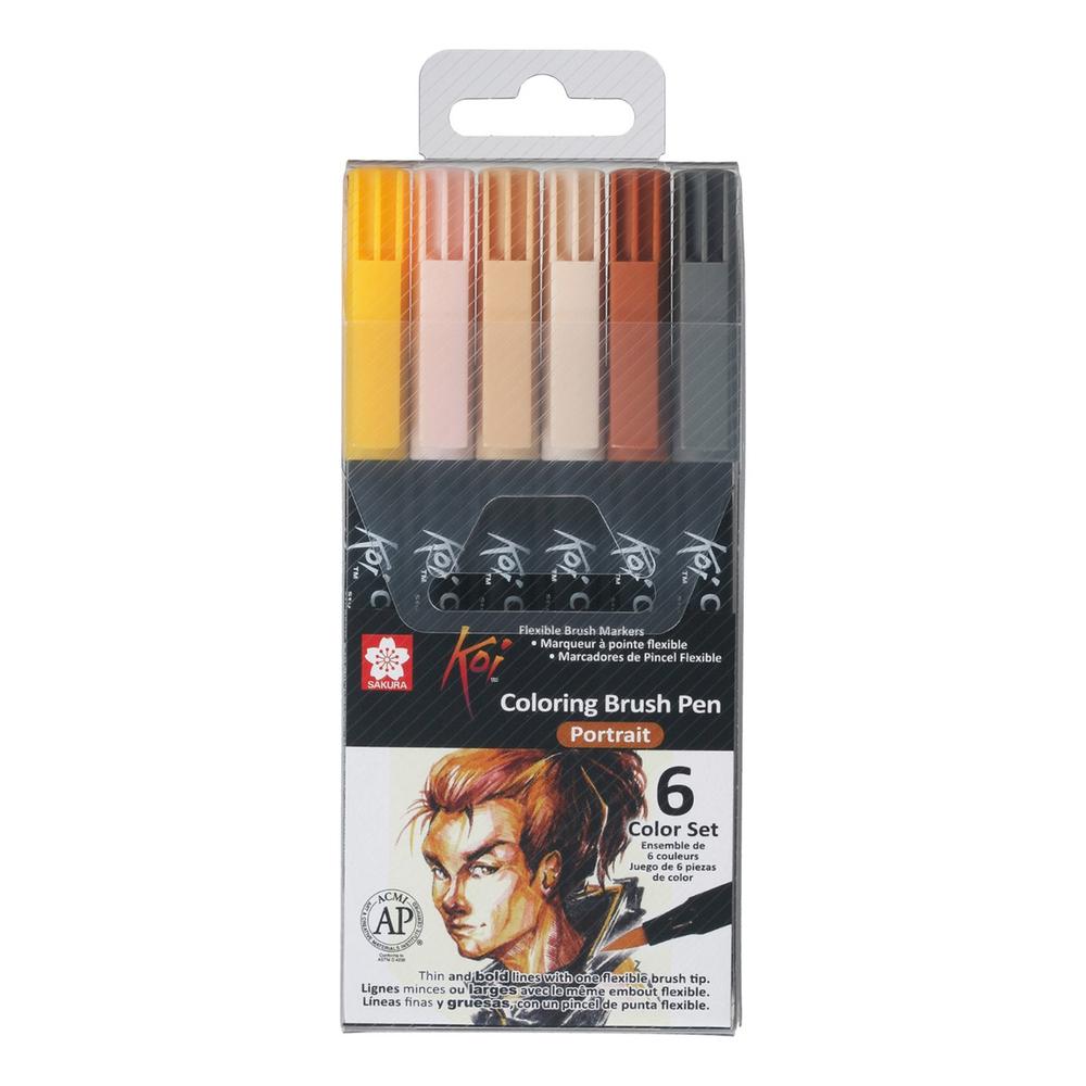 Plumones Punta Pincel Sakura Koi Set 6 Retrato Multicolor