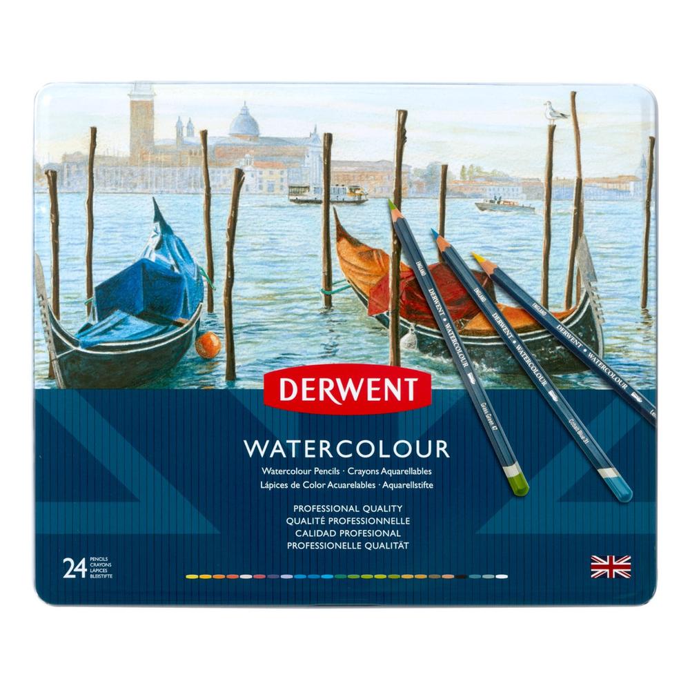 Foto 1 | Caja Metalica Con 24 Lapices Acuarelables Derwent