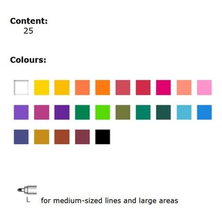 Foto 4 | Set Con 25 Rotuladores De Colores Bruynzeel