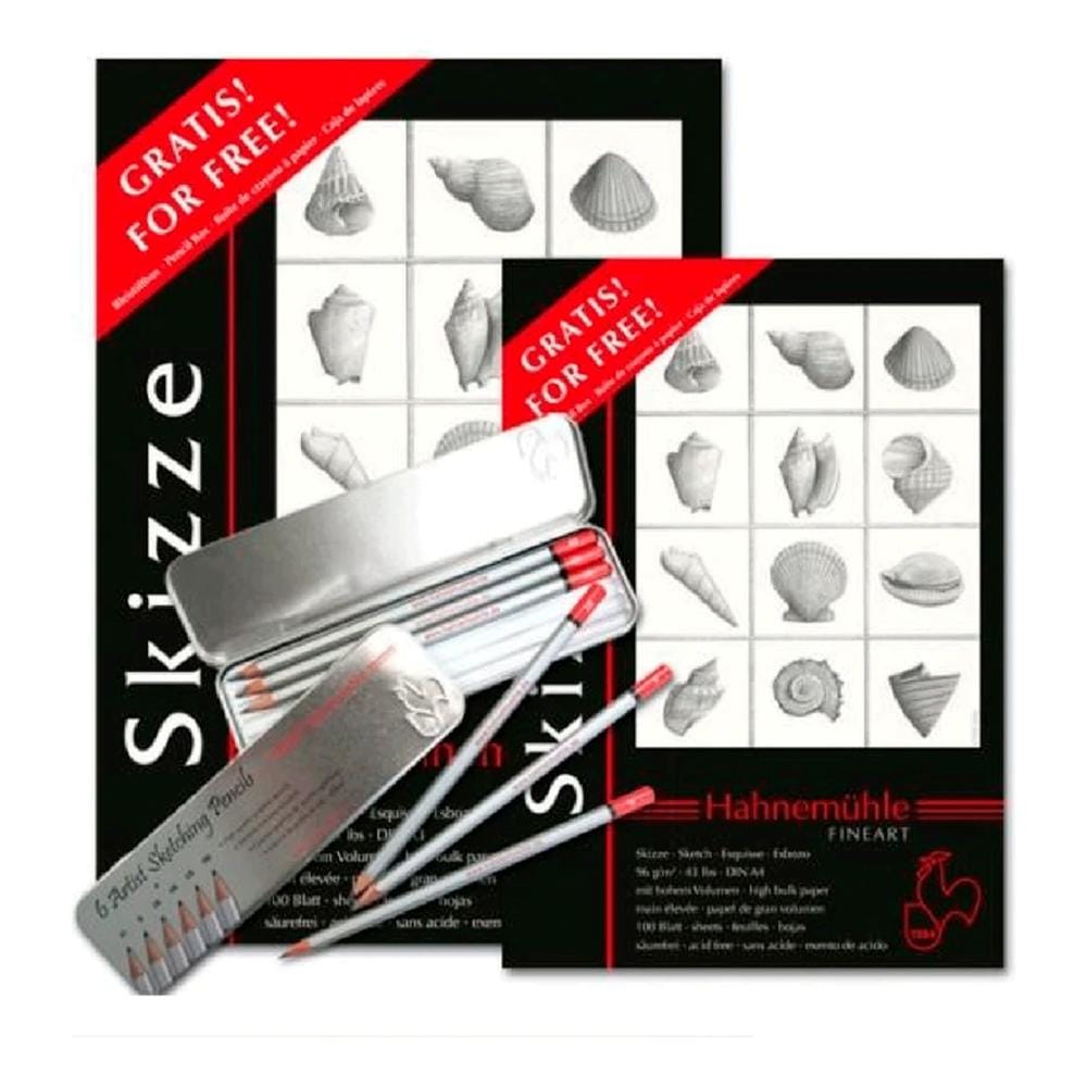 Sketchbook A4 100 Hojas + Caja Lápices Skizze Hahnemühle $676
