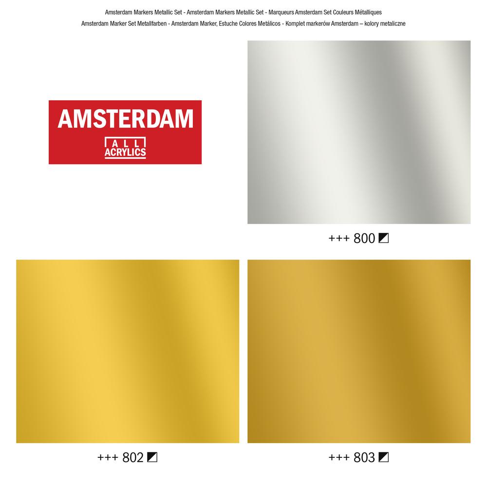Foto 5 | Set Con 3 Marcadores 4mm Acrilicos Amsterdam Royal Talens