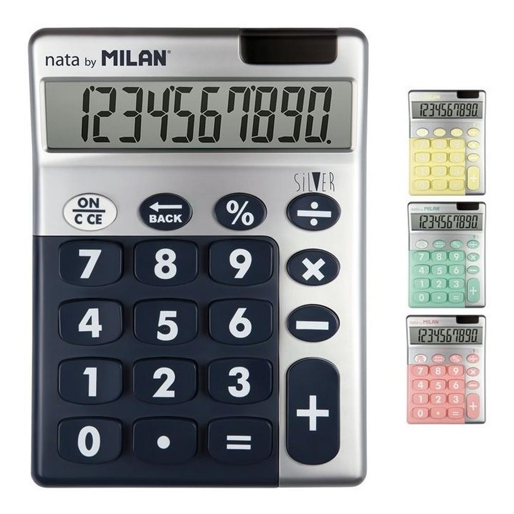 Foto 3 pulgar | Caja Exhibidora Con 6 Calculadoras 10 Dígitos Silver Colores Milan