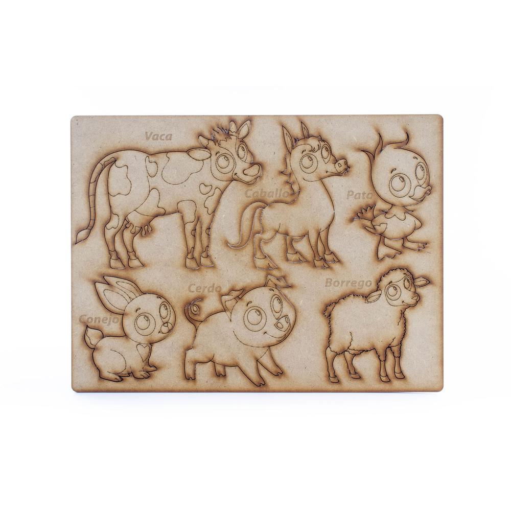 Foto 1 | Tablero Didactico De Madera Animales Politec