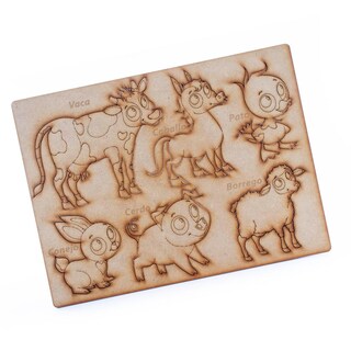 Foto 2 | Tablero Didactico De Madera Animales Politec