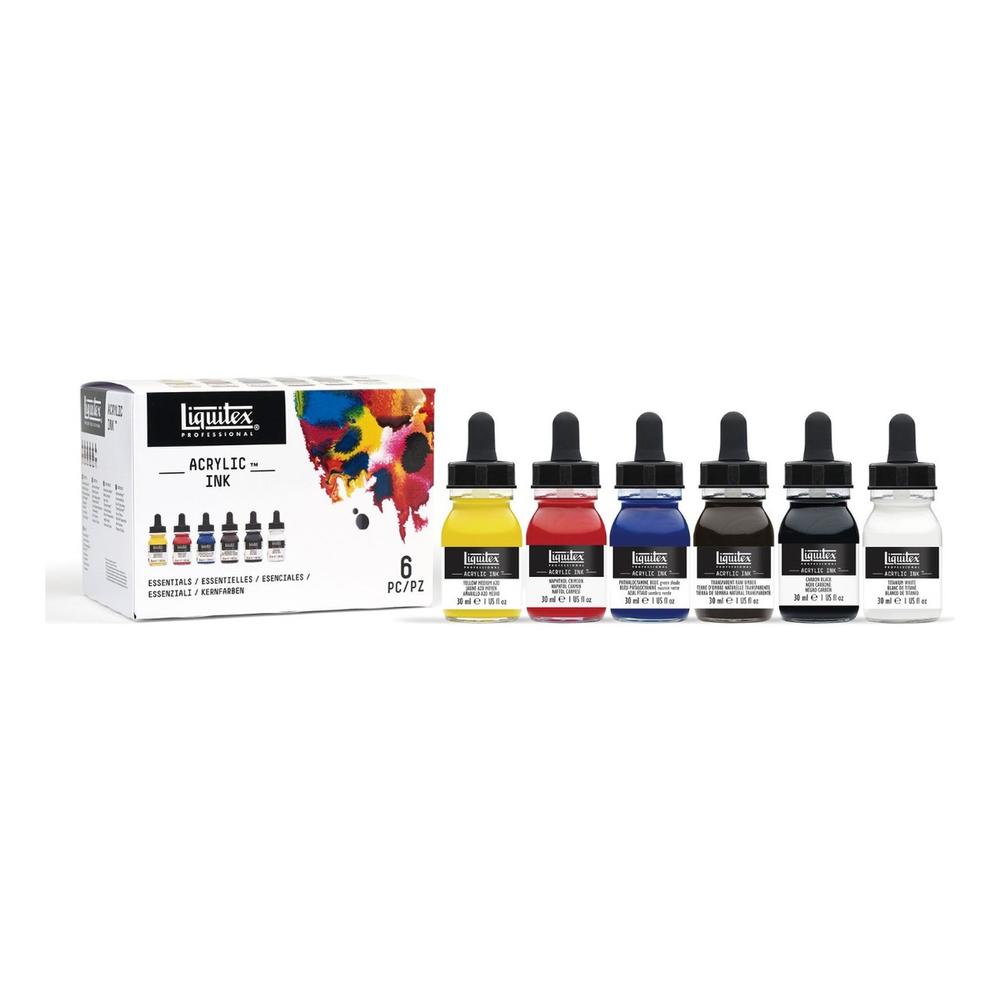Set de 6 tintas acrílicas esenciales Liquitex de alta calidad
