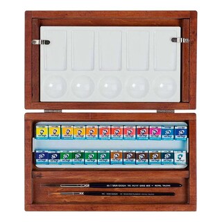 Foto 1 | Estuche De Madera Con 24 Pastillas Acuarelas Van Gogh Royal Talens