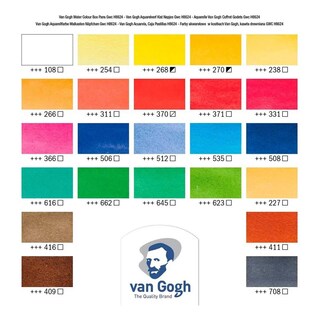 Foto 4 | Estuche De Madera Con 24 Pastillas Acuarelas Van Gogh Royal Talens