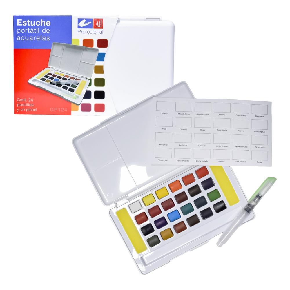 Foto 2 pulgar | Acuarelas Profesionales Set 24 Pastillas Estuche Pincel Windsor & Newton