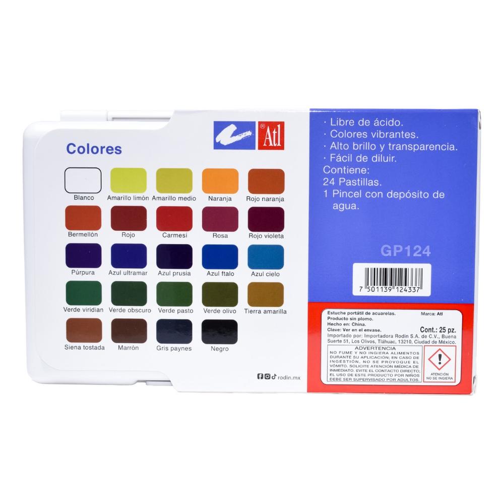 Foto 6 pulgar | Acuarelas Profesionales Set 24 Pastillas Estuche Pincel Windsor & Newton