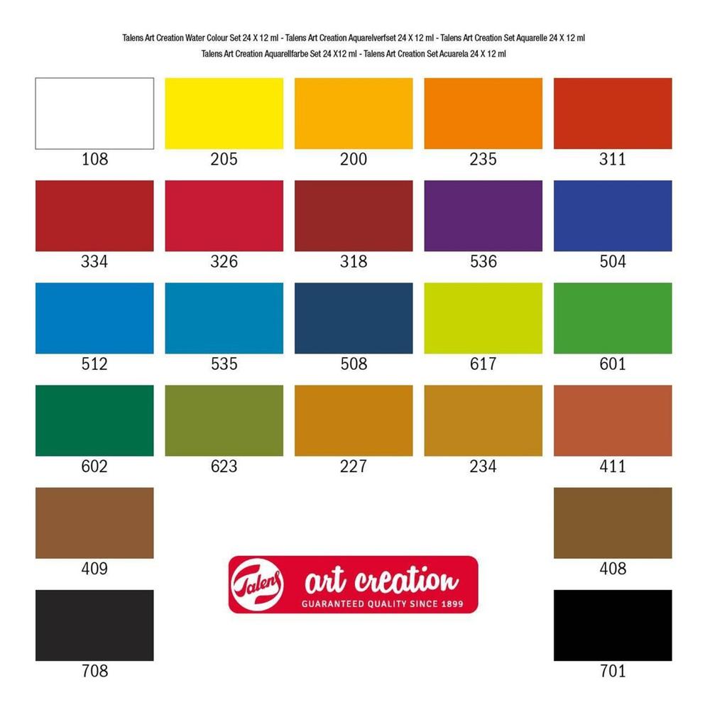 Foto 4 pulgar | Set De Acuarelas 24 Colores 12ml C/u Art Creation
