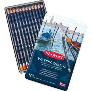 Foto 1 | Acuarelas 12 Lápices Estuche Metal Derwent