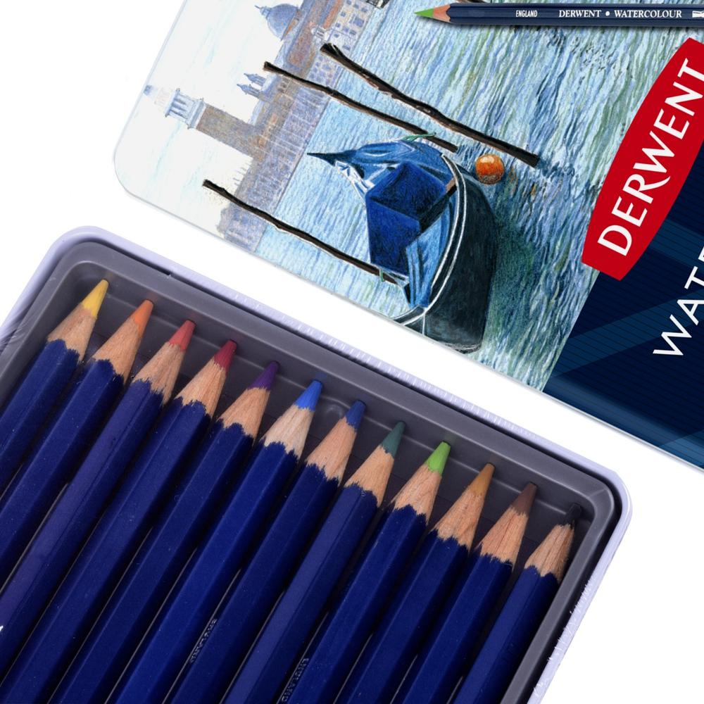 Foto 4 | Acuarelas 12 Lápices Estuche Metal Derwent