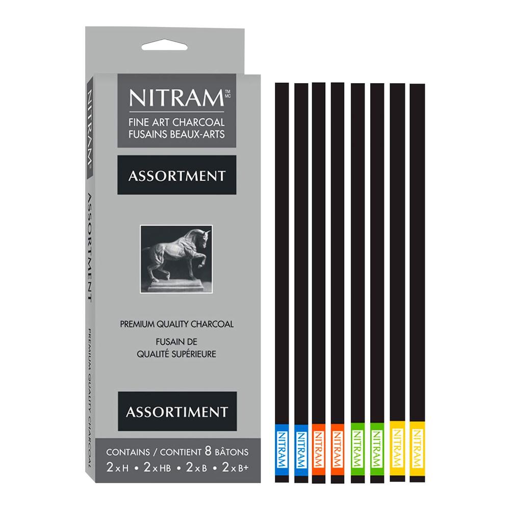 Set de 8 Barras de Carboncillo Surtidos Nitram