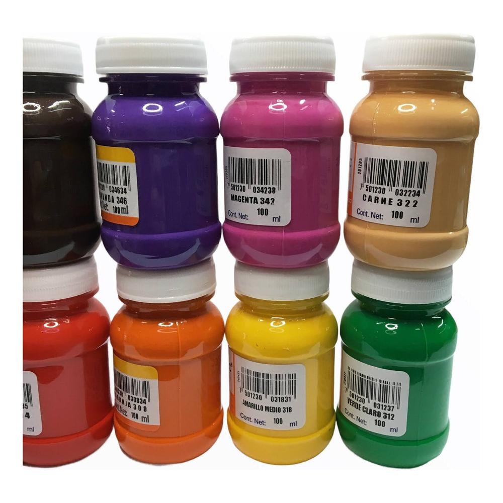 Foto 4 pulgar | Caja Pintura Acrílica 100ml Colores Surtidos Politec
