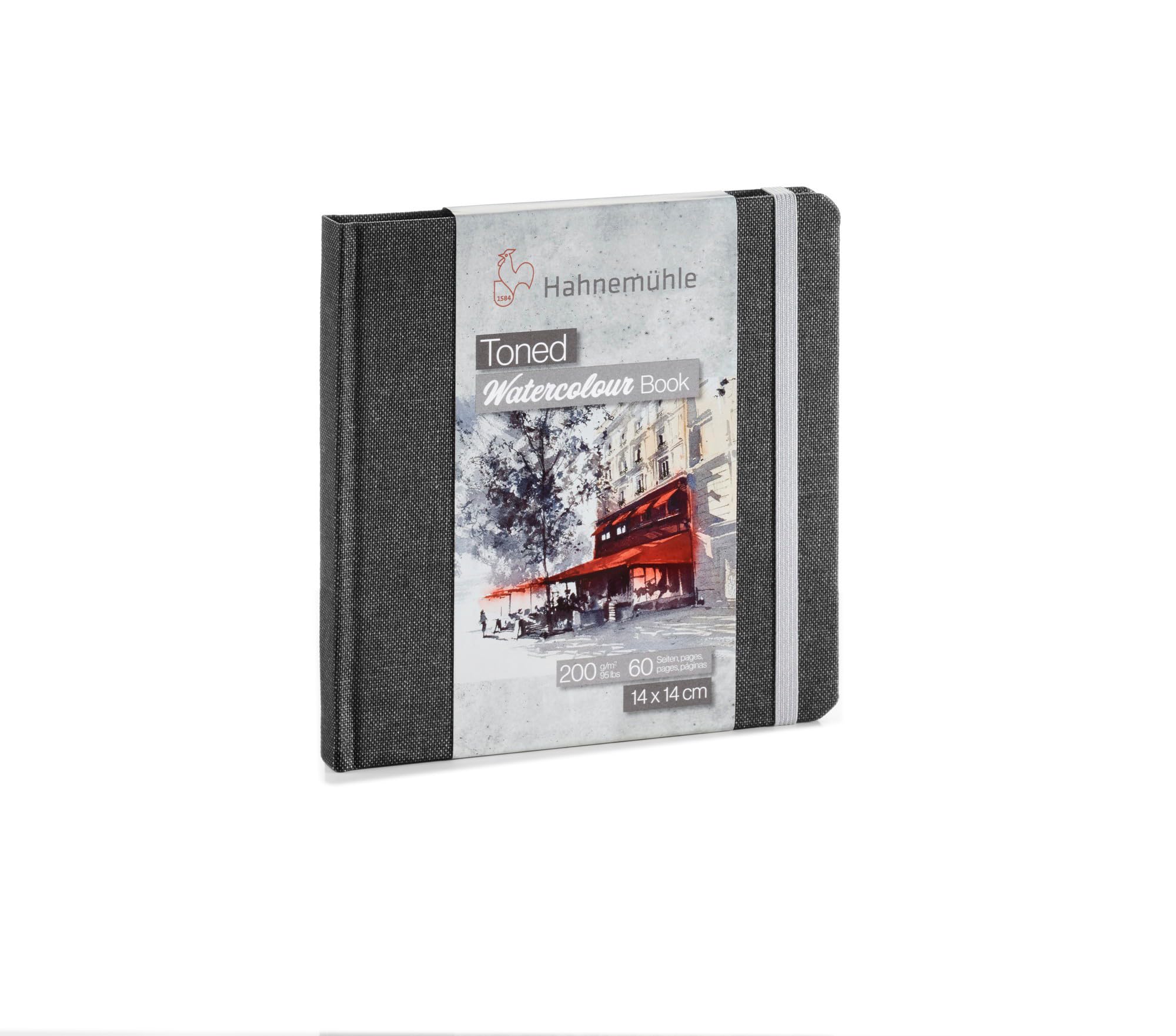 Libro De Acuarela Hahnemuhle, Tono 14 Cm X 14 Cm, Gris - Venta Internacional.