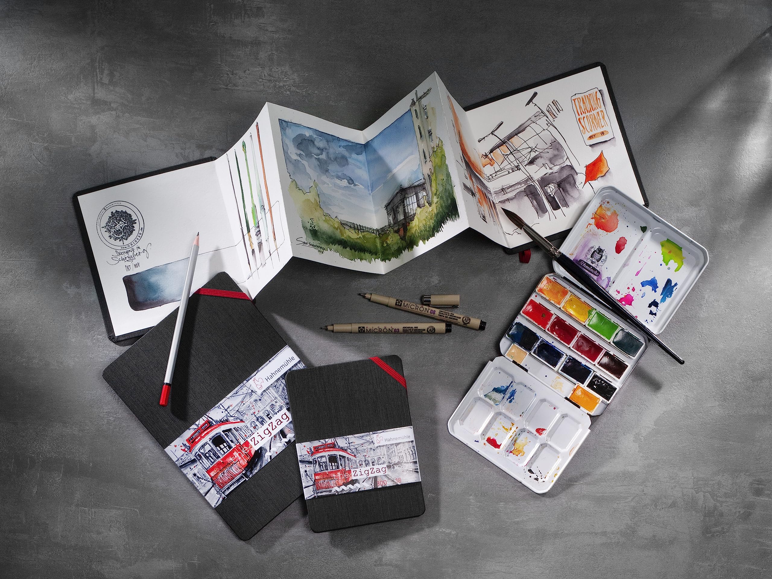 Foto 2 | Cuaderno De Bocetos Hahnemühle Zig Zag, A6, Acuarela, 18 Hojas, 300 G/m² - Venta Internacional.