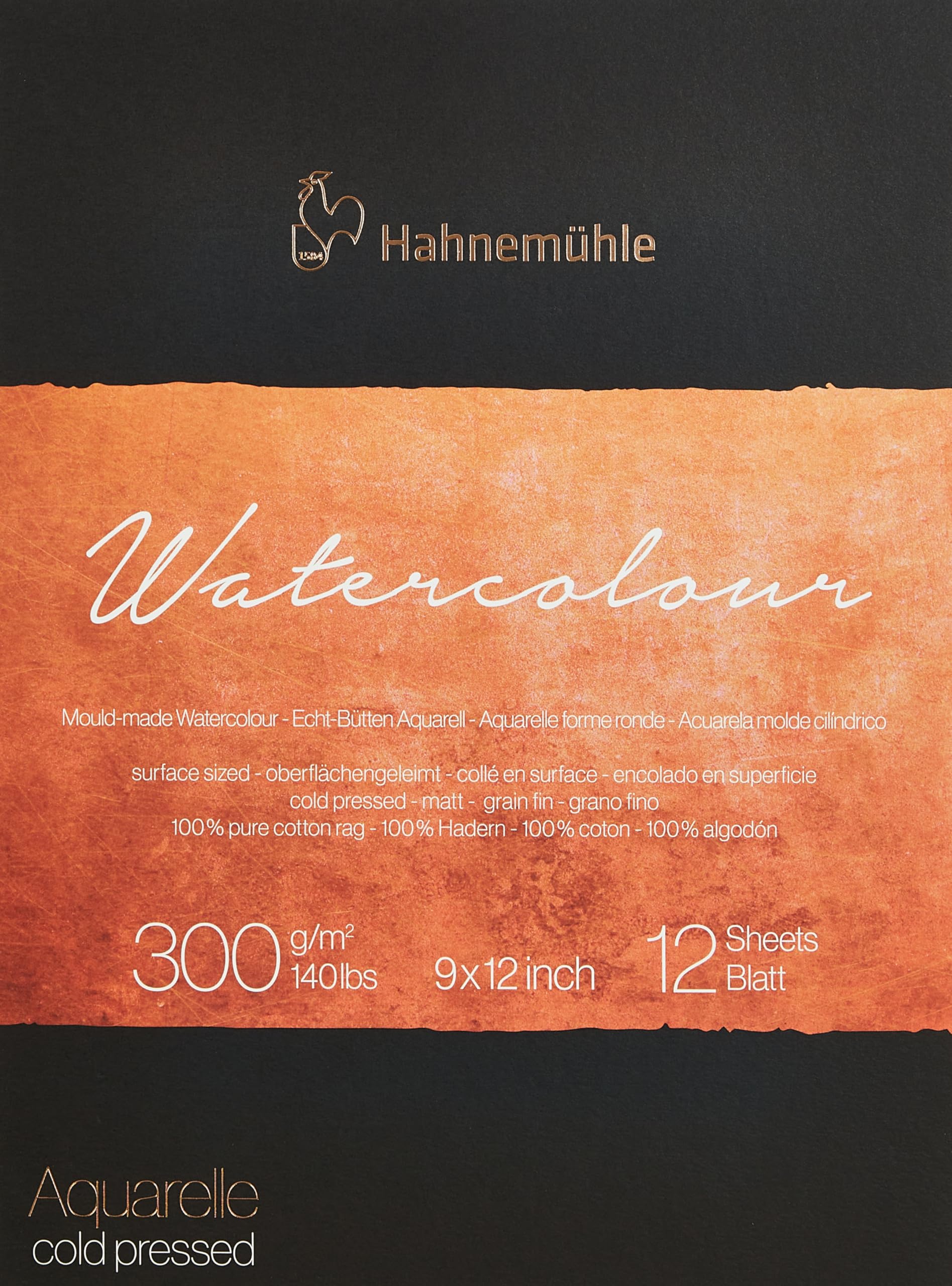 Cojín De Acuarela De La Colección Hahnemühle, 100% Algodón, 300 G/m², 9 X 12 Pulgadas - Venta Internacional.
