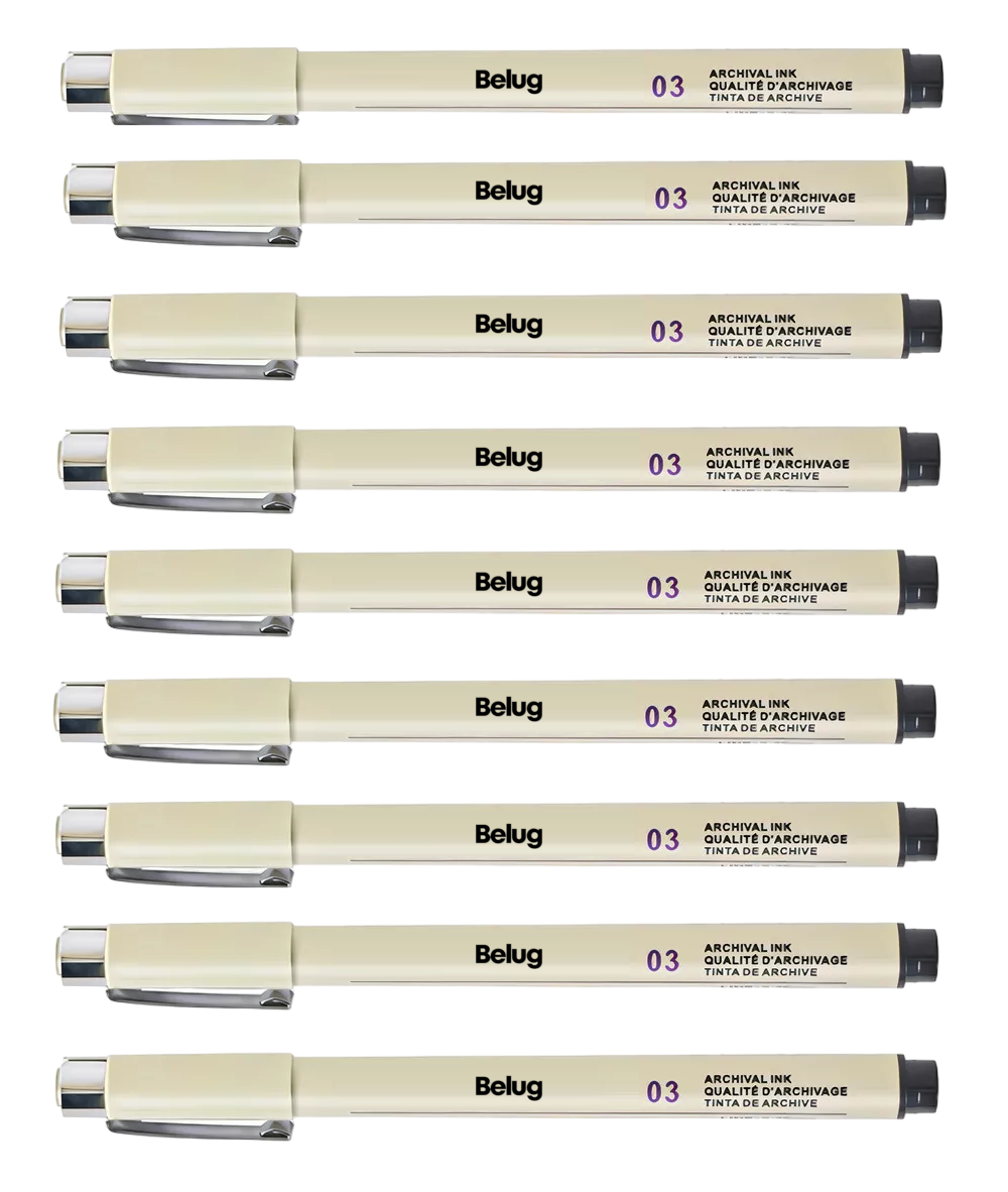 Foto 2 pulgar | Estilógrafos Para Bosquejos De Manga, 9 Piezas Color Beige Belug