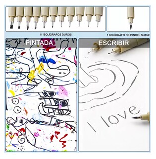Foto 4 | Estilógrafos Para Bosquejos De Manga, 9 Piezas Color Beige Belug
