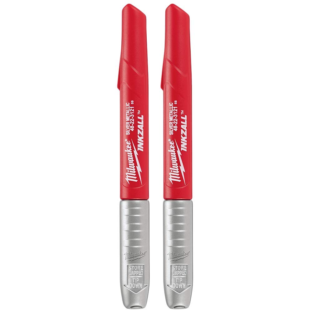 Foto 3 pulgar | Rotulador Milwaukee Inkzall Plateado Metalizado De Punta Fina X2 - Venta Internacional.