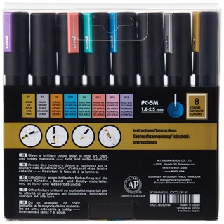Foto 2 | Set De Rotuladores Posca Pc-5m Permanentes A Base De Agua X8 - Venta Internacional.