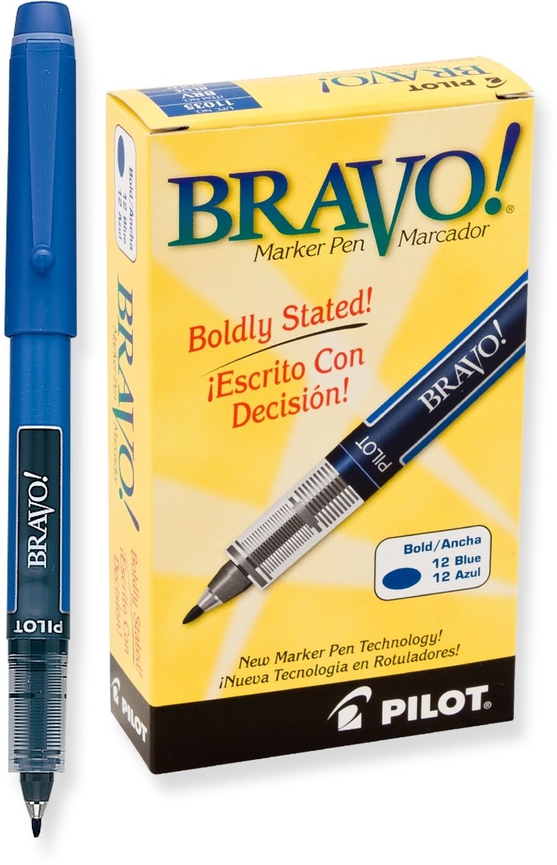 Foto 2 pulgar | Rotuladores Pilot Bravo Bold Point De Tinta Azul, Paquete De 12 Unidades 11035 - Venta Internacional.