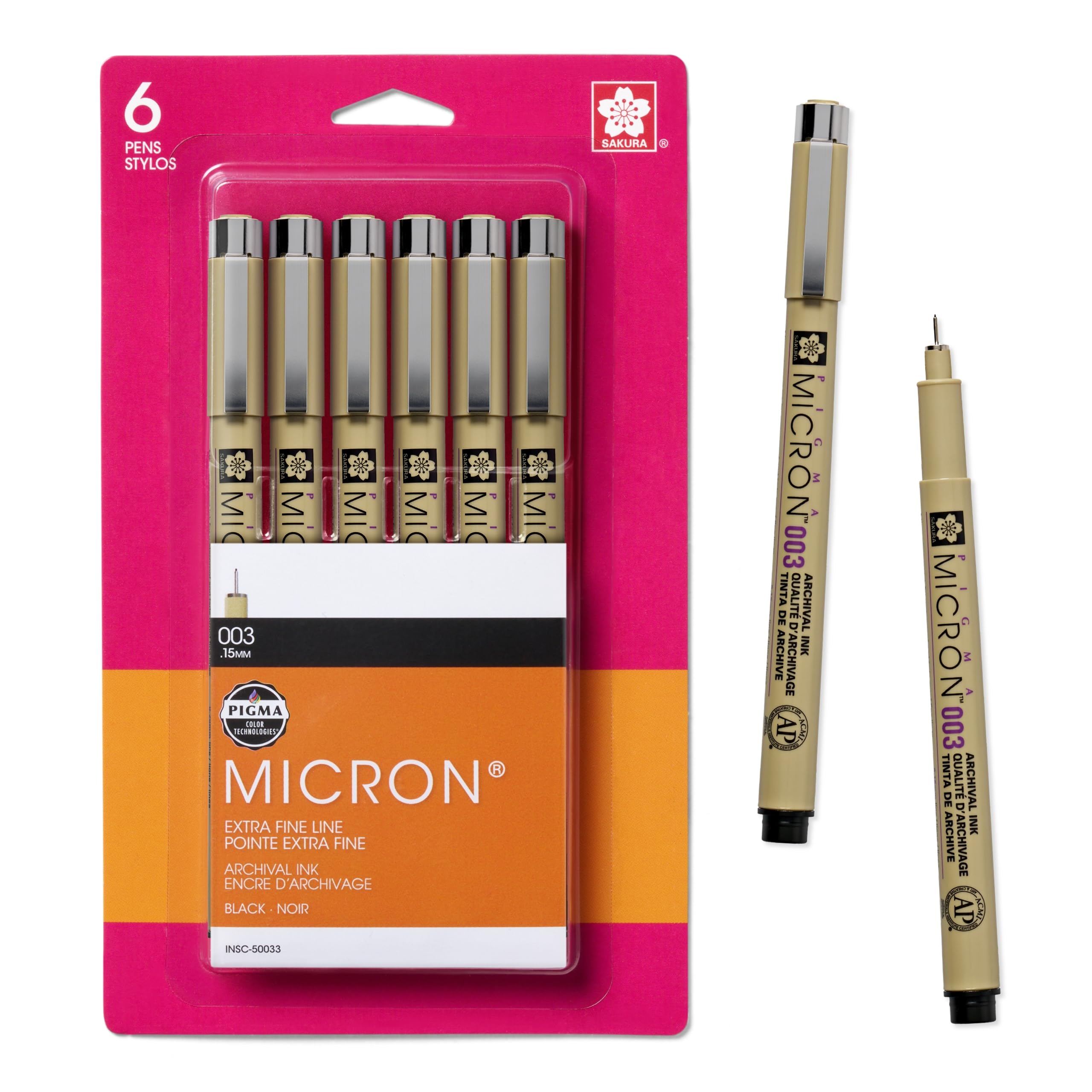Bolígrafos De Punta Fina Sakura Pigma Micron 003, Tamaño 6 Unidades - Venta Internacional.