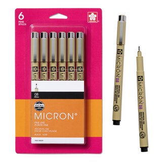 Foto 1 | Bolígrafos De Punta Fina Sakura Pigma Micron, Tamaño 08 Puntos, 6 Unidades - Venta Internacional.