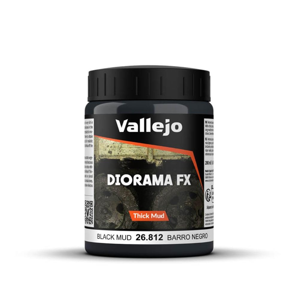 Pintura Acrílica Vallejo Diorama Fx, Color Negro Barro Grueso, 200 Ml - Venta Internacional.