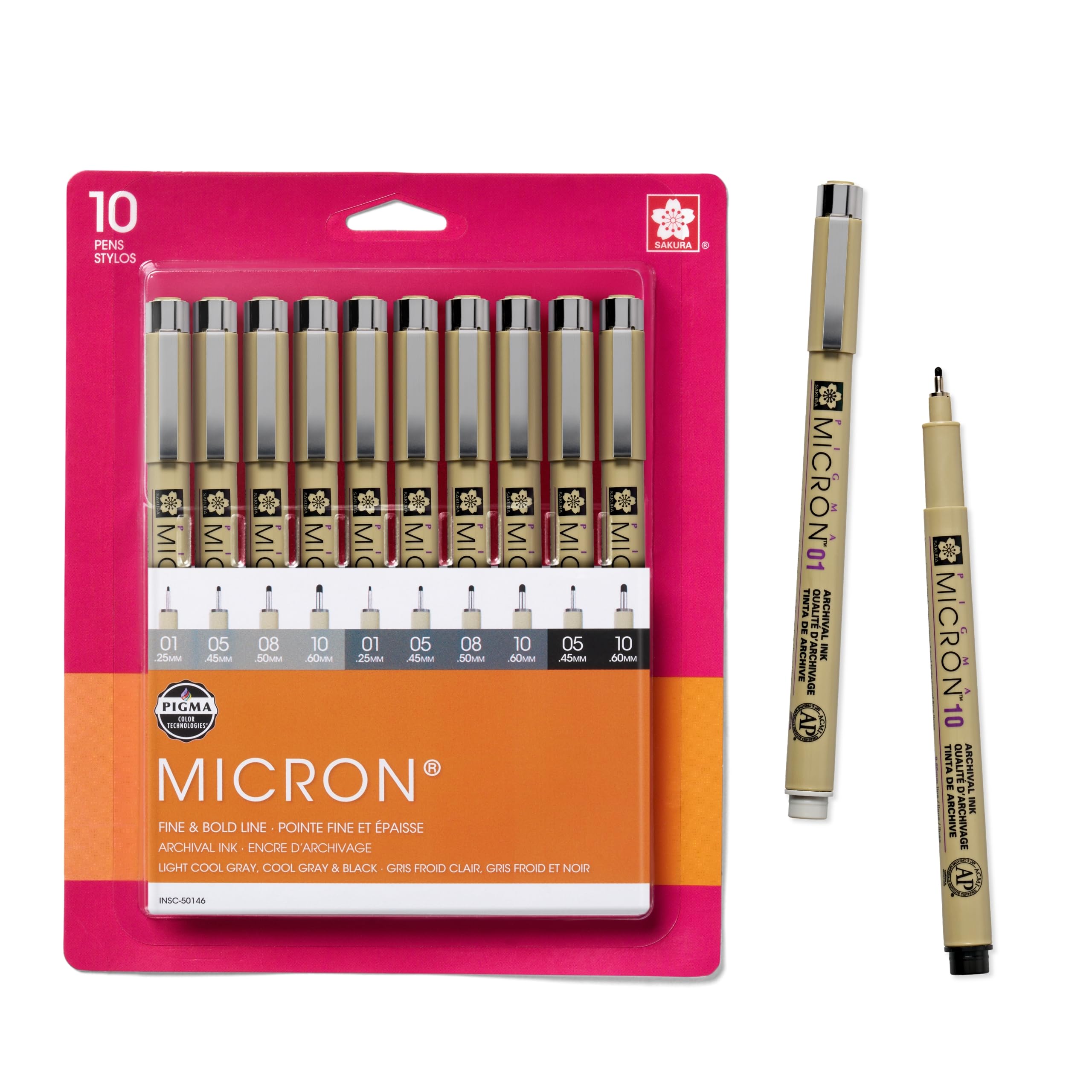 Foto 1 | Bolígrafos De Punta Fina Sakura Pigma Micron Archival Con Tinta Negra Y Gris - Venta Internacional.