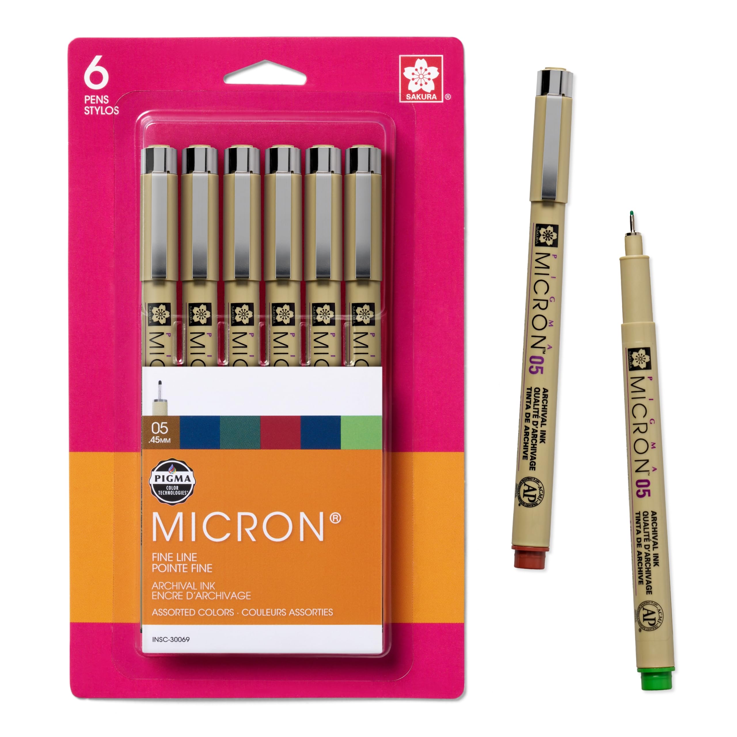 Bolígrafos De Punta Fina Sakura Pigma Micron, 05 Puntos, 6 Unidades - Venta Internacional.