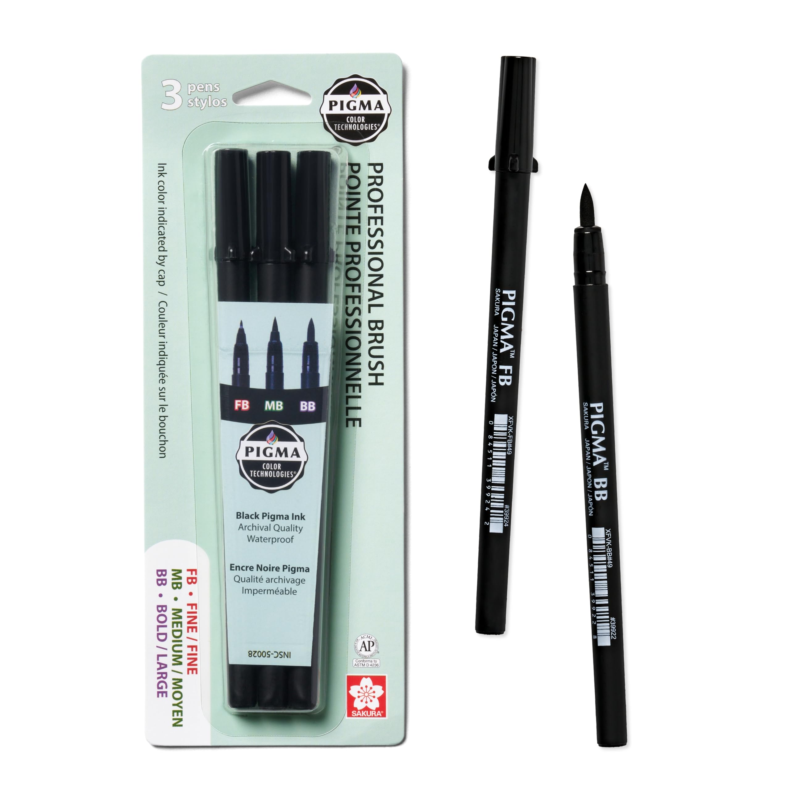 Bolígrafos Sakura Pigma Professional Archival Black Ink 3 Pa - Venta Internacional.