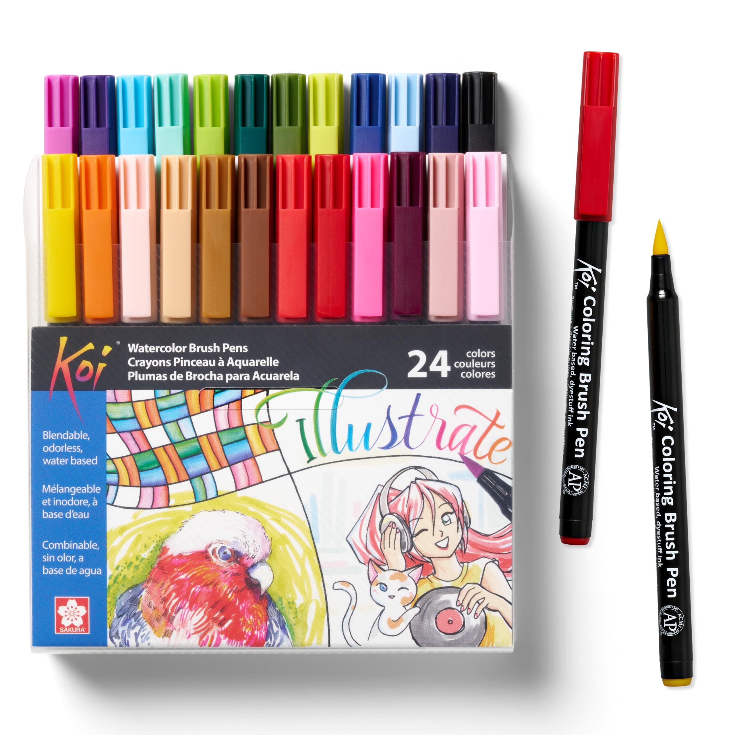 Juego De Bolígrafos Para Acuarela Sakura Koi Para Colorear, Paquete De 24 - Venta Internacional.