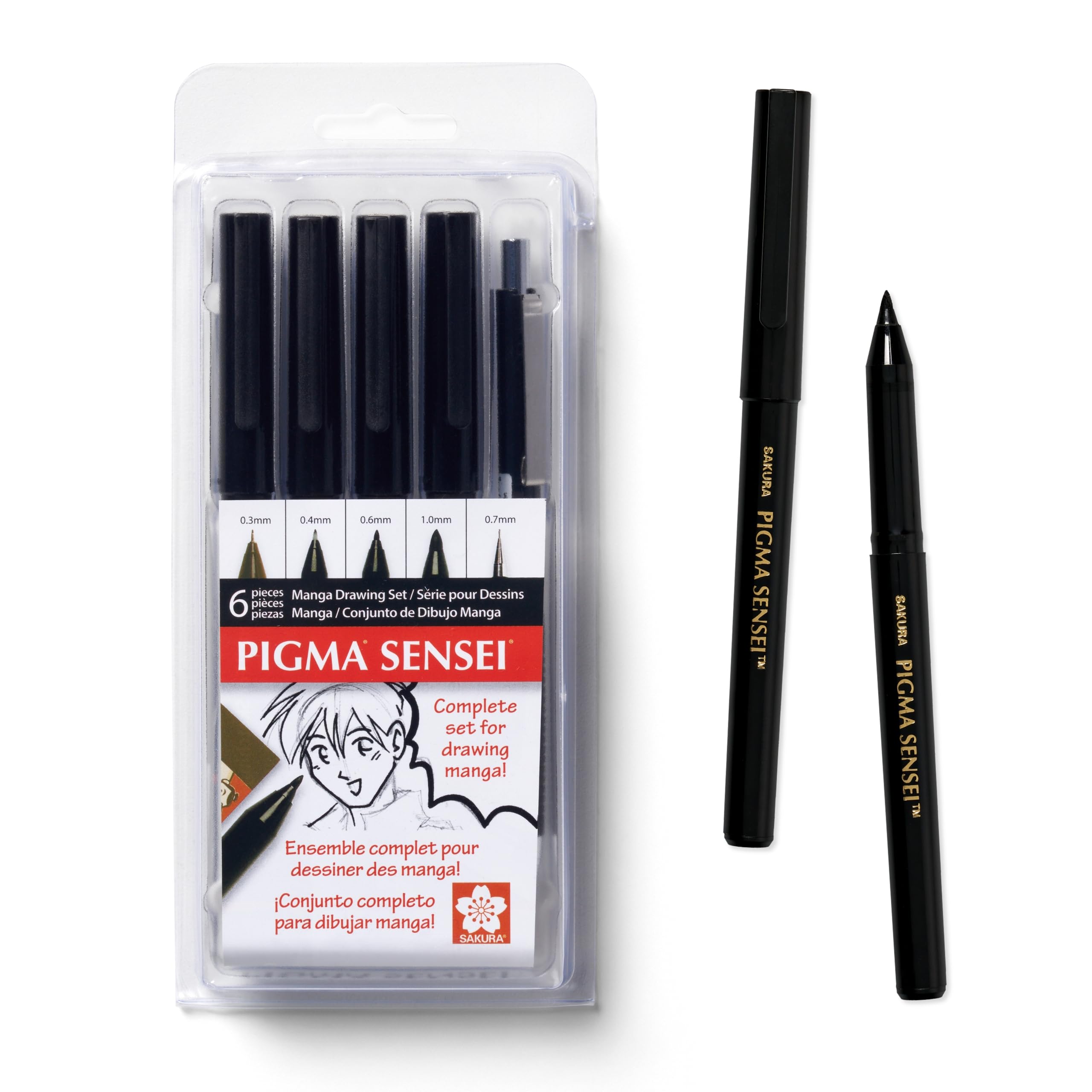 Kit De Dibujo Manga Sakura Pigma Sensei Con Lápiz Y Goma De Borrar, 6 Unidades - Venta Internacional.