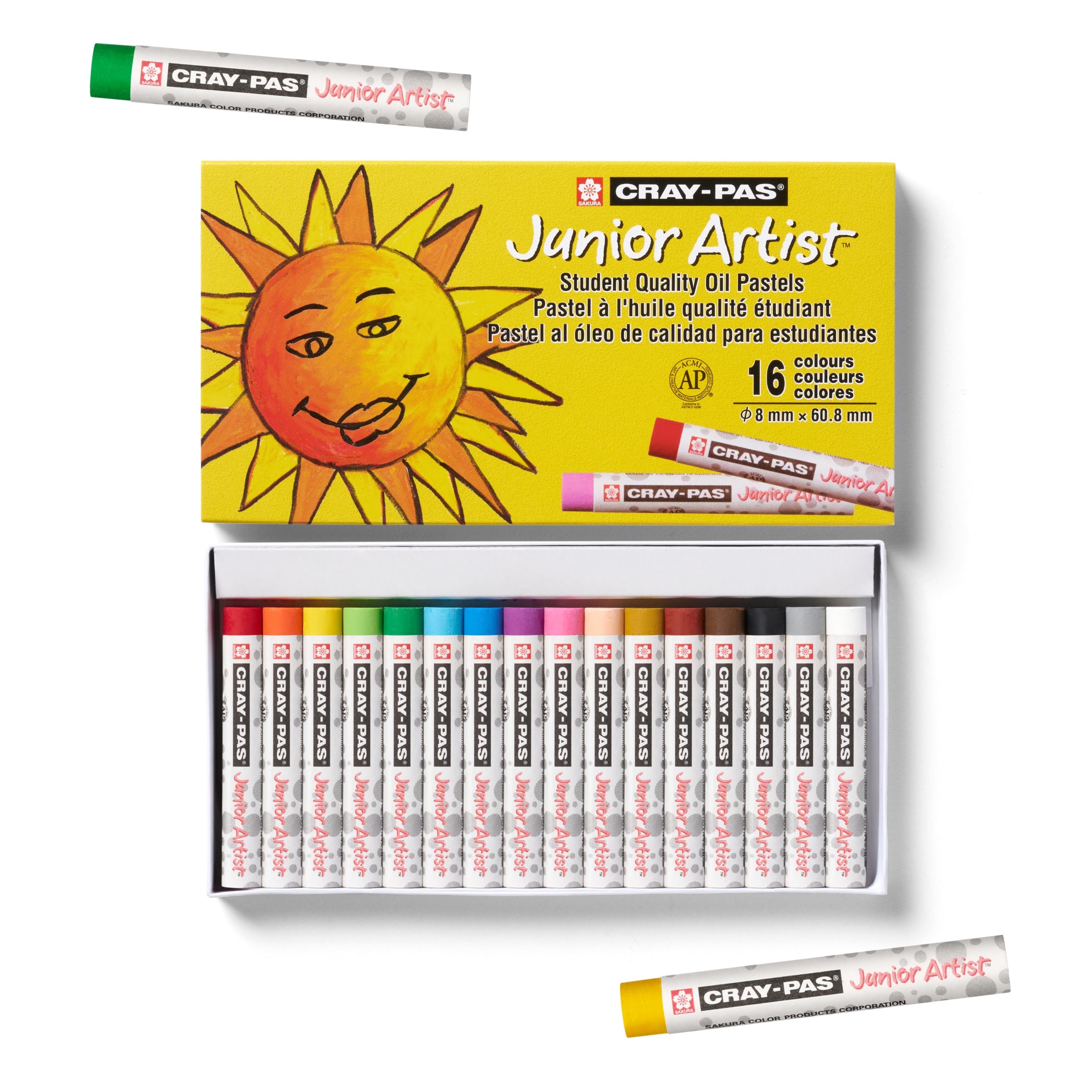 Set De Pastel Al Óleo Sakura Cray-pas Junior Artist, 16 Colores - Venta Internacional.