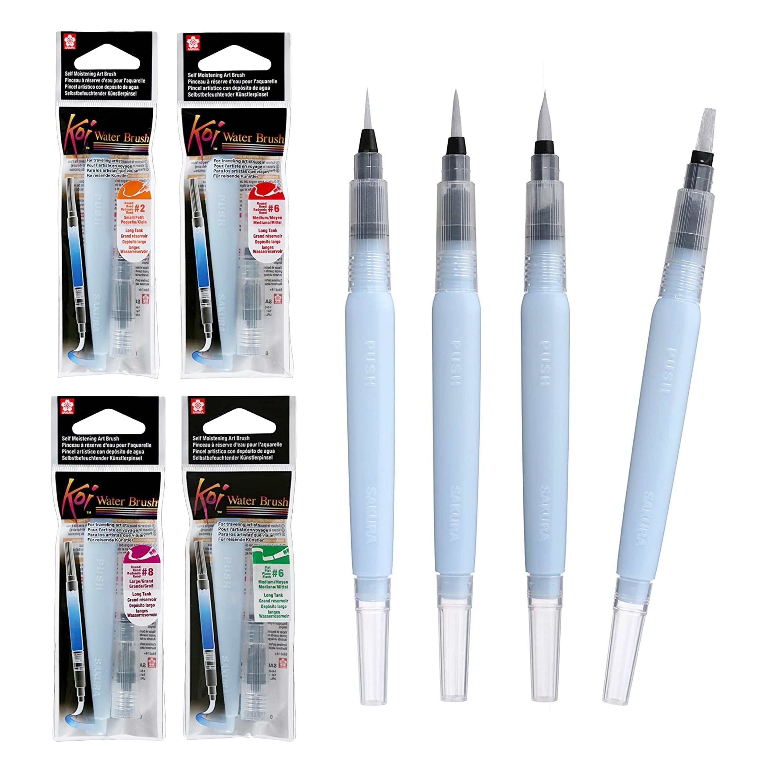 Foto 2 pulgar | Pincel De Agua Sakura Koi Watercolor, Tanque De 9 Ml, 4 Puntas De Pincel - Venta Internacional.
