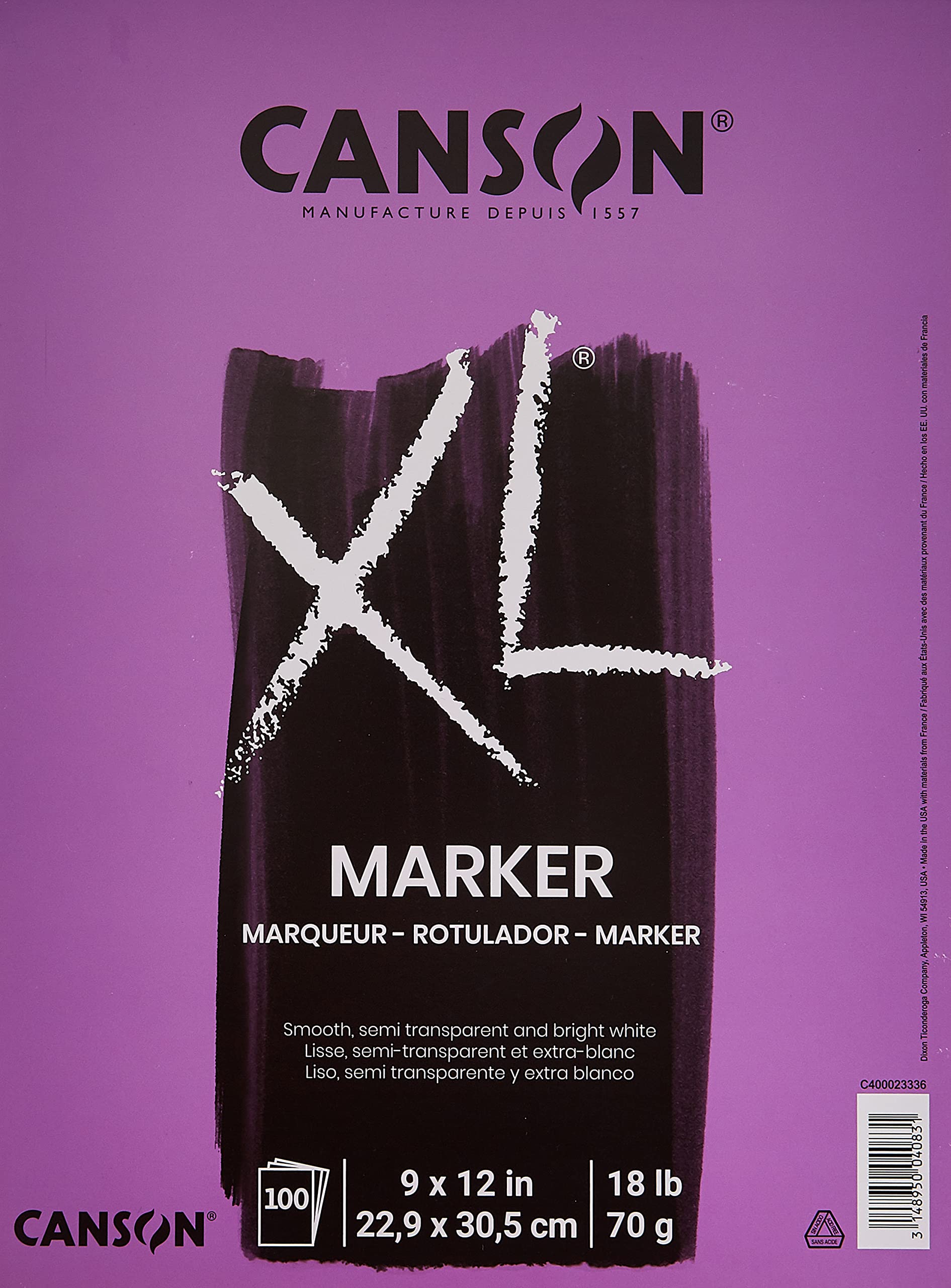 Foto 1 | Papel Rotulador Canson Serie Xl, 9 X 12 Pulgadas, 100 Hojas, 70 G - Venta Internacional.