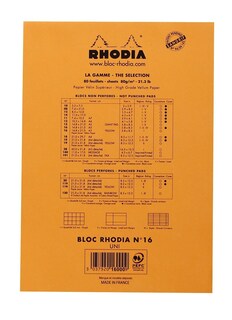 Foto 4 | Bloc De Notas Rhodia No16 A5 Liso Blank Naranja - Venta Internacional.