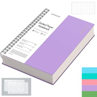Foto 1 | Cuaderno En Espiral Emshoi, A4, Con Forma De Bala, Punteado, 300 Peniques, Morado - Venta Internacional.
