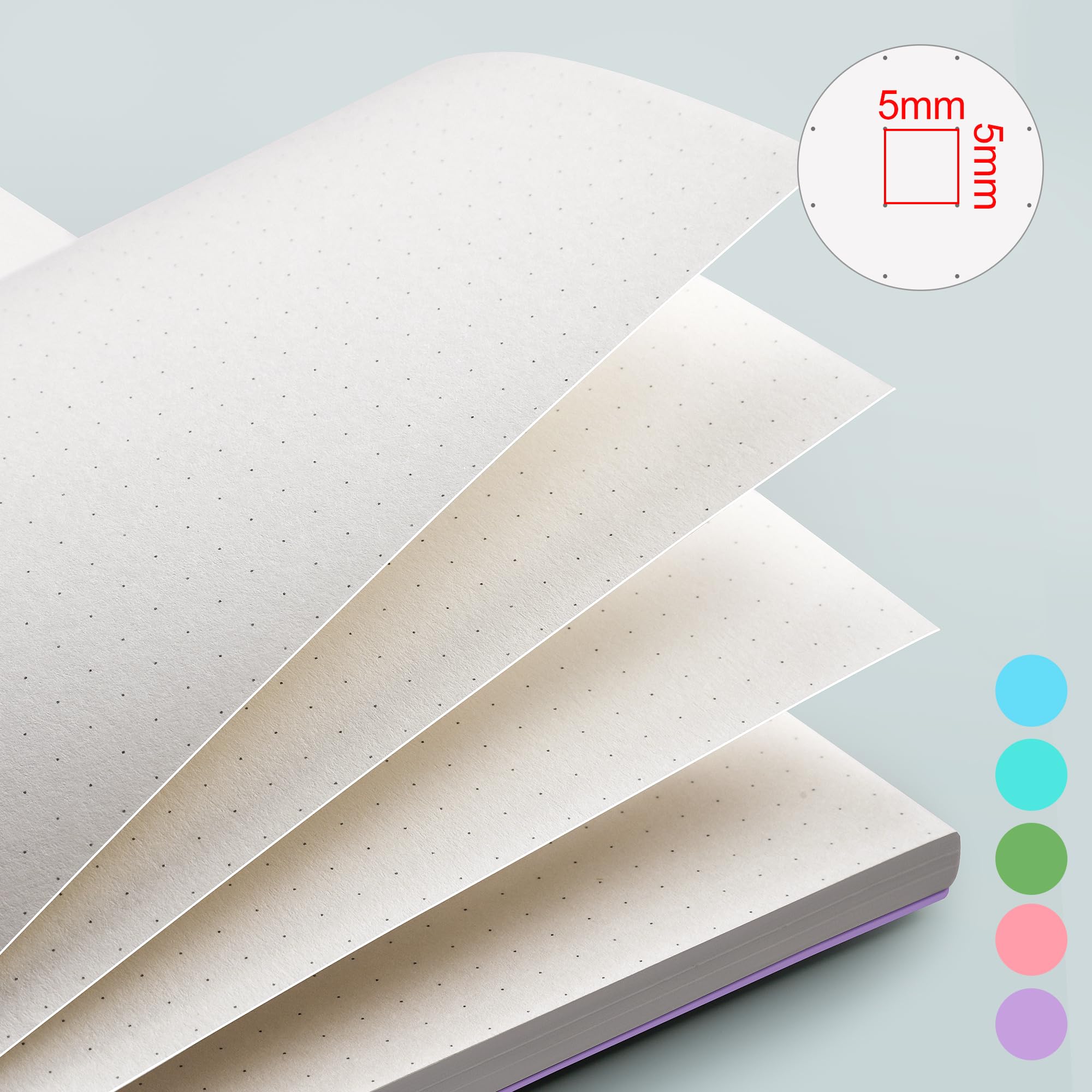 Foto 2 | Cuaderno En Espiral Emshoi, A4, Con Forma De Bala, Punteado, 300 Peniques, Morado - Venta Internacional.